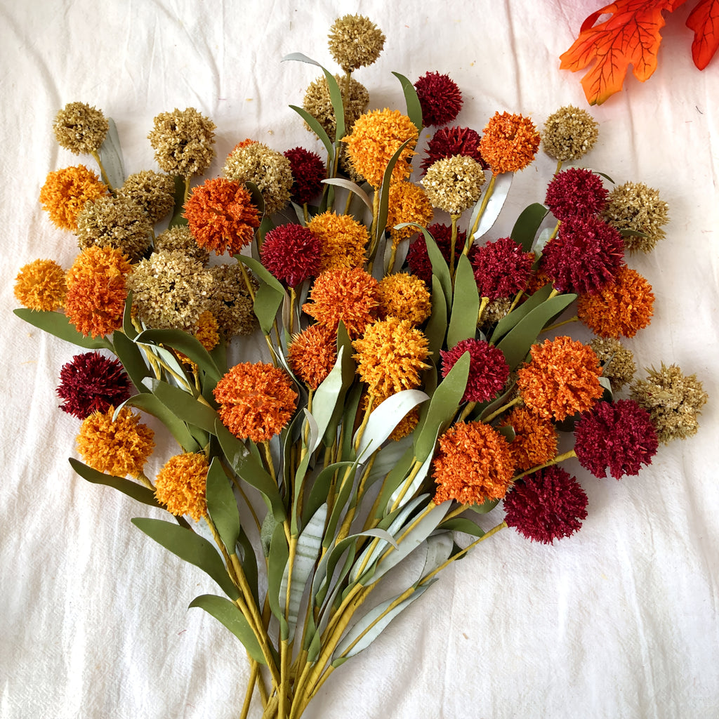 5er-Set künstliche Herbstblumen – stilvolle, realistische Deko für Tisch & Zuhause